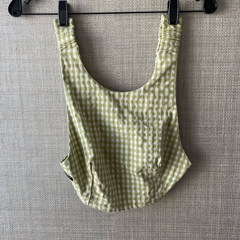 Backless Gingham Blouse